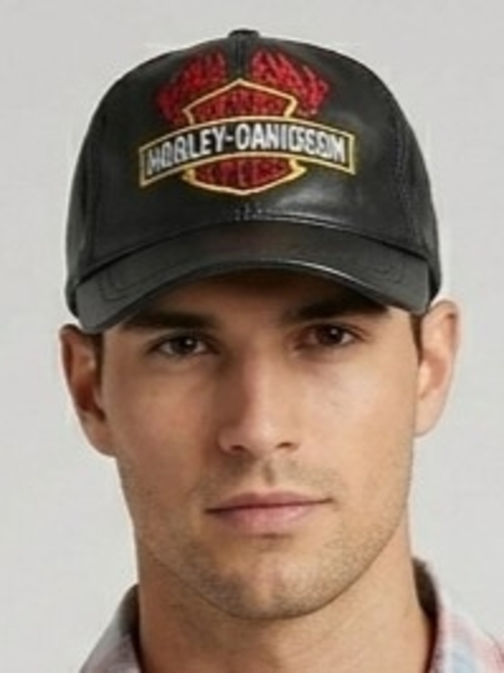 Harley-Davidson Black Leather Logo Baseball Cap